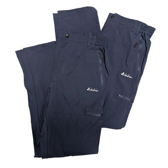 Lot of 2 Mens Clothin Nylon Hiking Outdoor Travel Cargo Pants Medium Blue - Picture 1 of 8